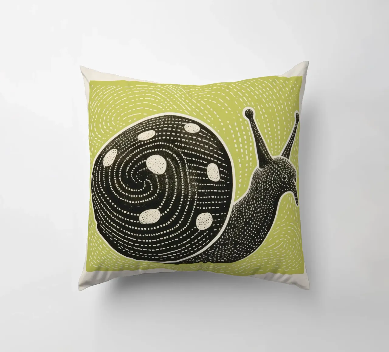 Lumaca verde cuscino da Minimal Animal Art