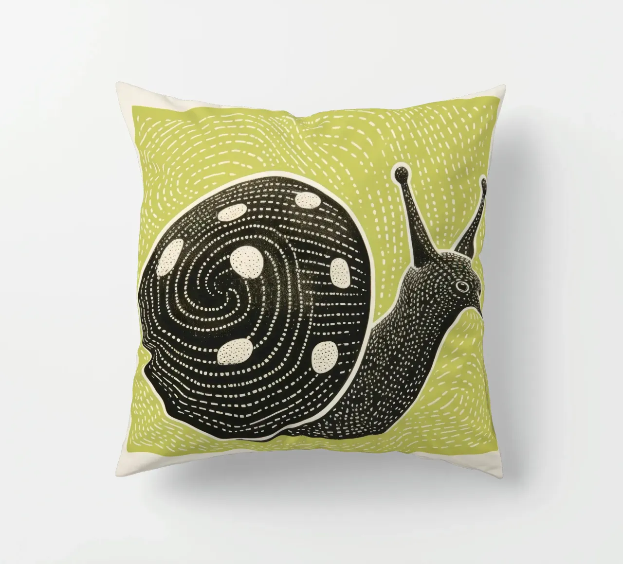 Lumaca verde cuscino da Minimal Animal Art