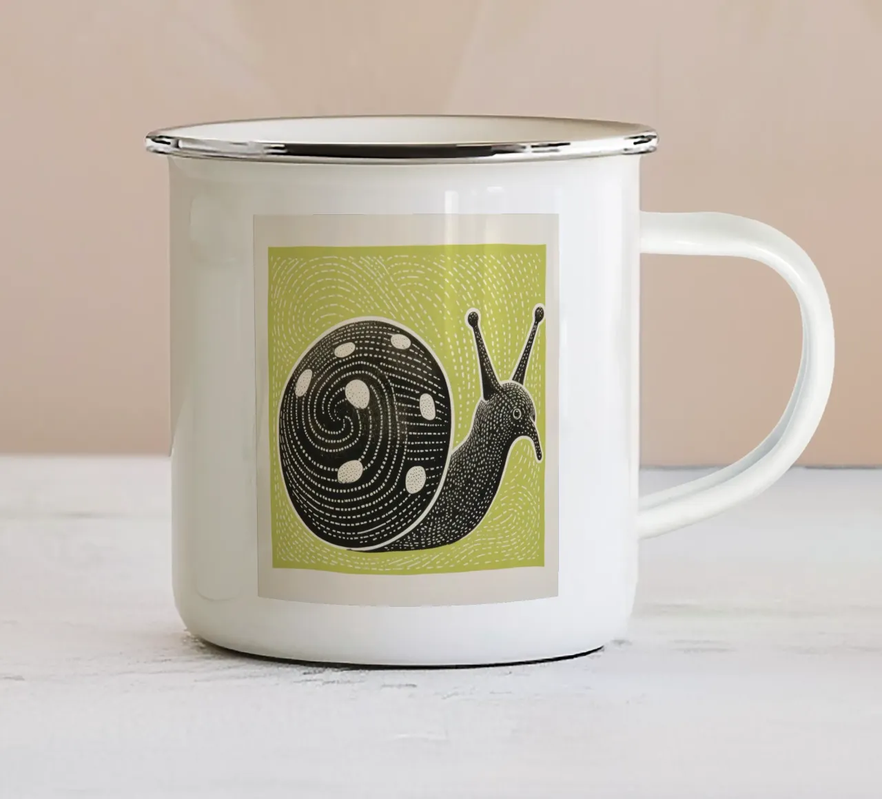Lumaca verde 3 tazza in smalto da Minimal Animal Art