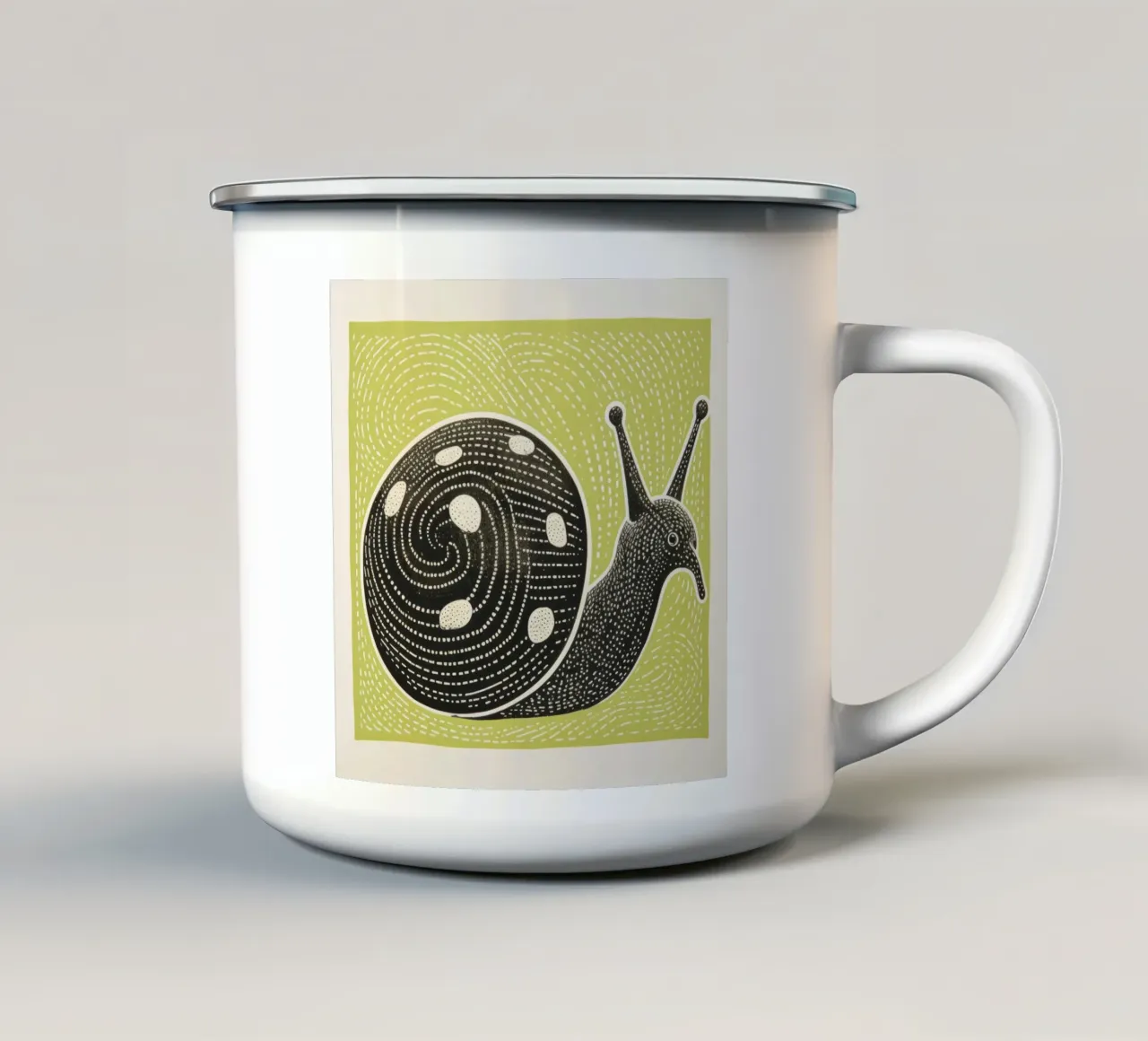 Lumaca verde 3 tazza in smalto da Minimal Animal Art