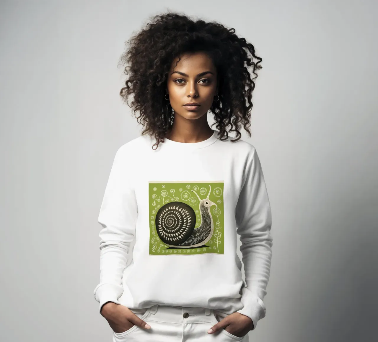 Lumaca verde 4 felpa da Minimal Animal Art