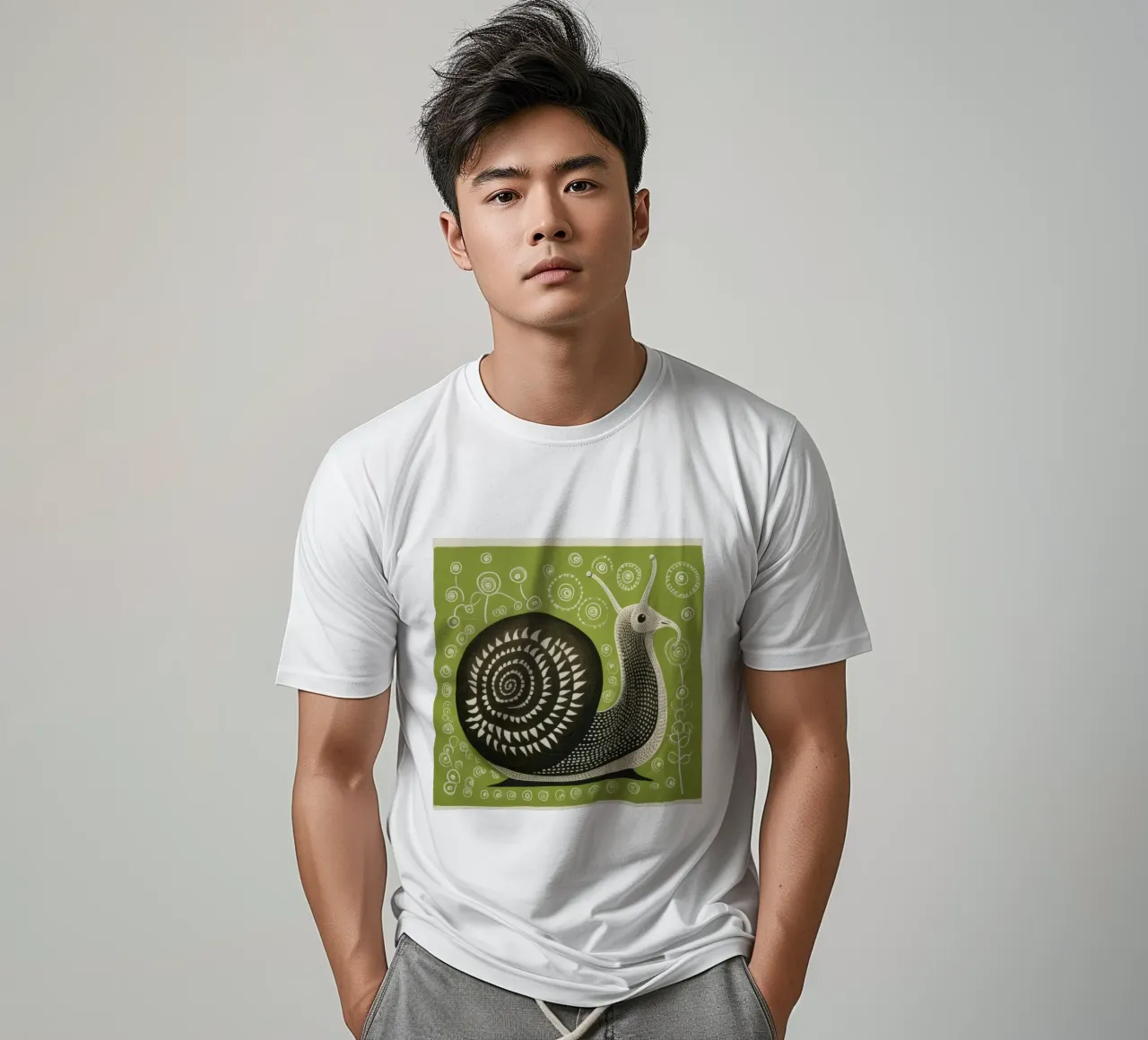 Lumaca verde 4 t-shirt da Minimal Animal Art