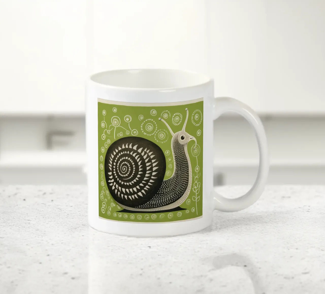 Lumaca verde 4 tazza in ceramica da Minimal Animal Art