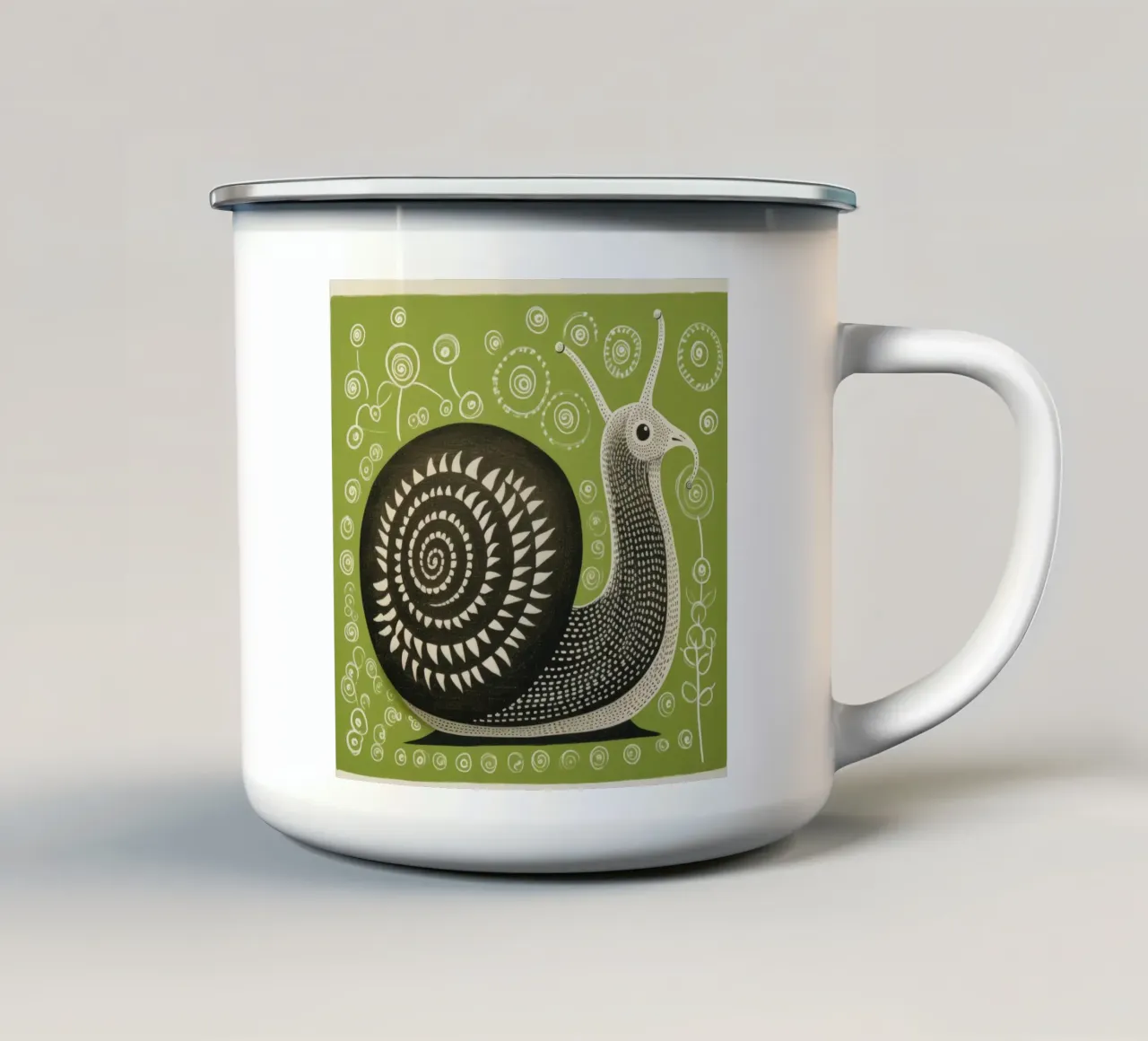 Lumaca verde 4 tazza in smalto da Minimal Animal Art