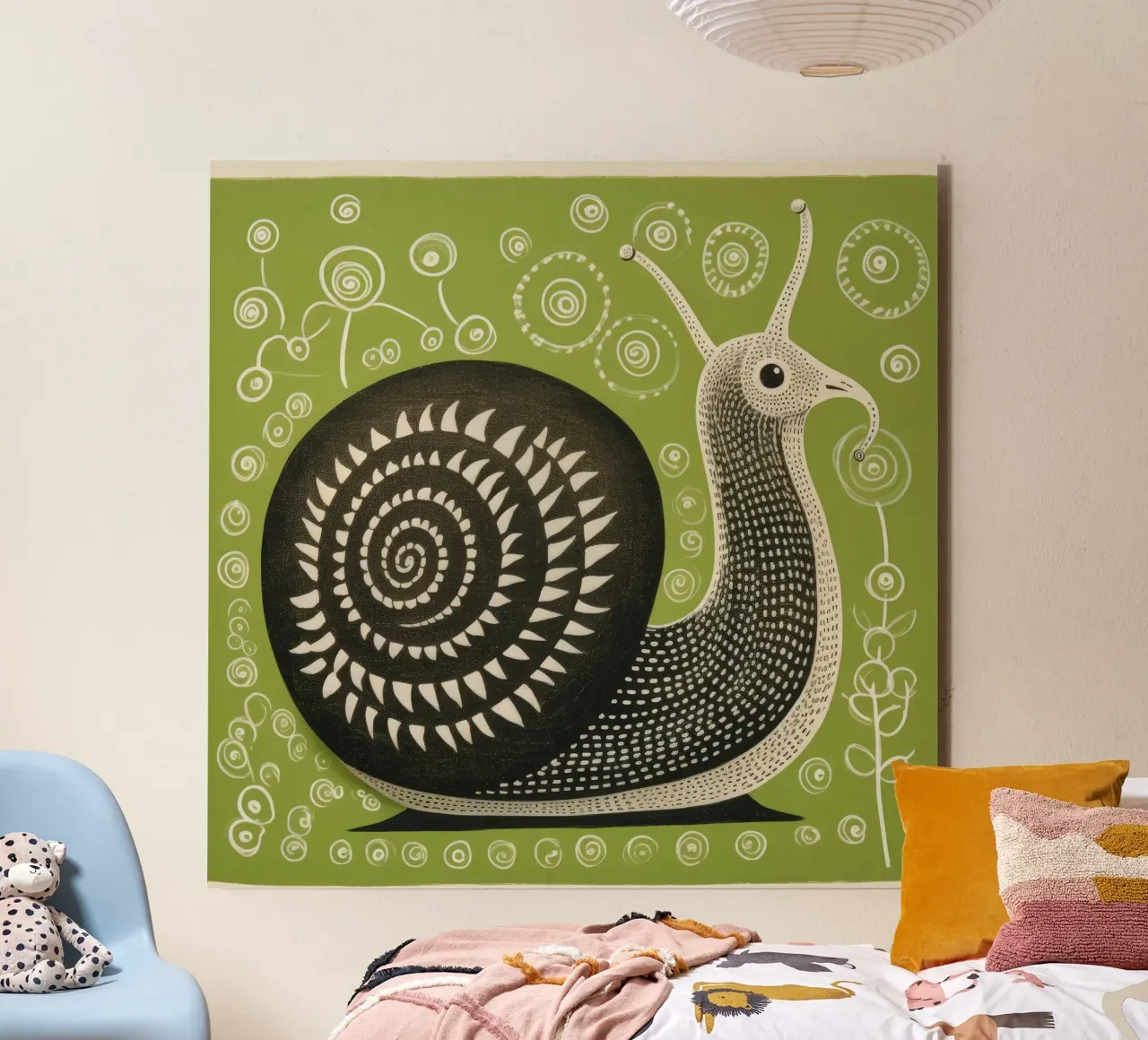 Lumaca verde 4 alluminio dibond da Minimal Animal Art