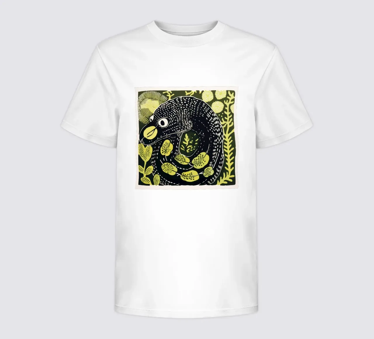 Serpente verde t-shirt bambini da Minimal Animal Art
