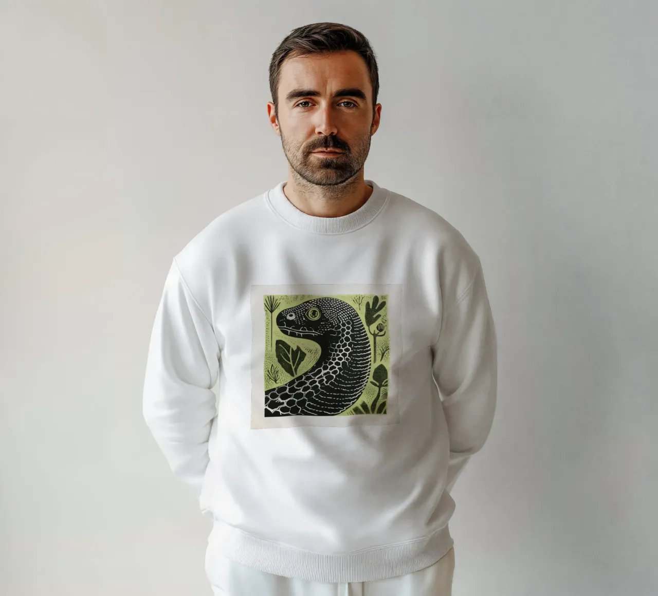 Serpente verde 2 felpa da Minimal Animal Art