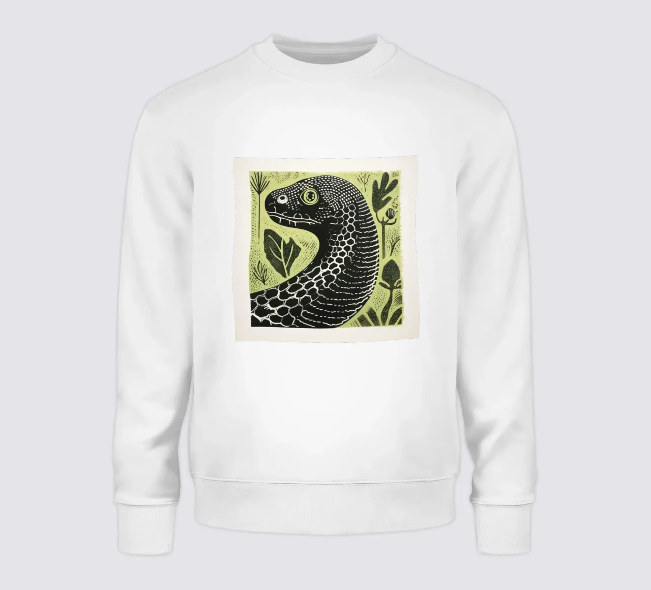 Serpente verde 2 felpa da Minimal Animal Art