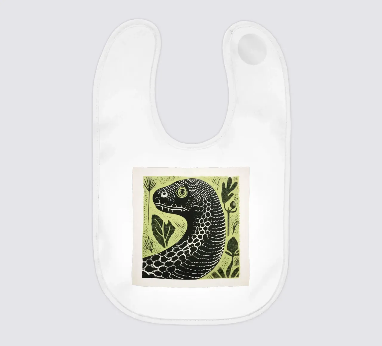 Serpente verde 2 bavaglino da Minimal Animal Art