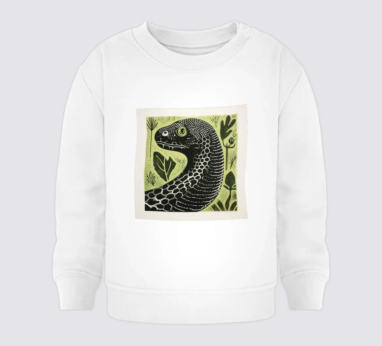 Serpente verde 2 felpa neonato da Minimal Animal Art