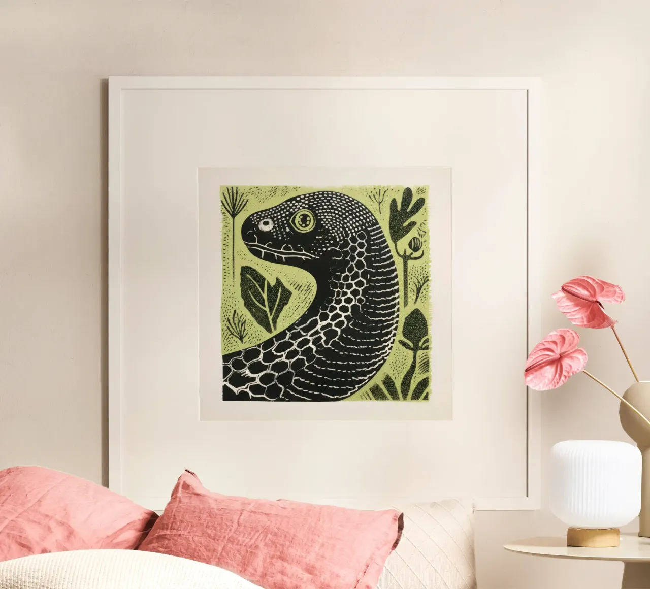 Serpente verde poster da Minimal Animal Art