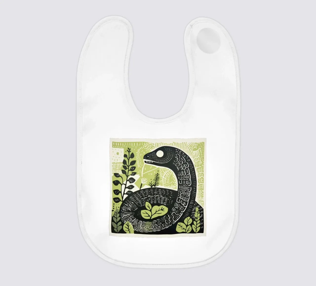 Serpente verde 3 bavaglino da Minimal Animal Art