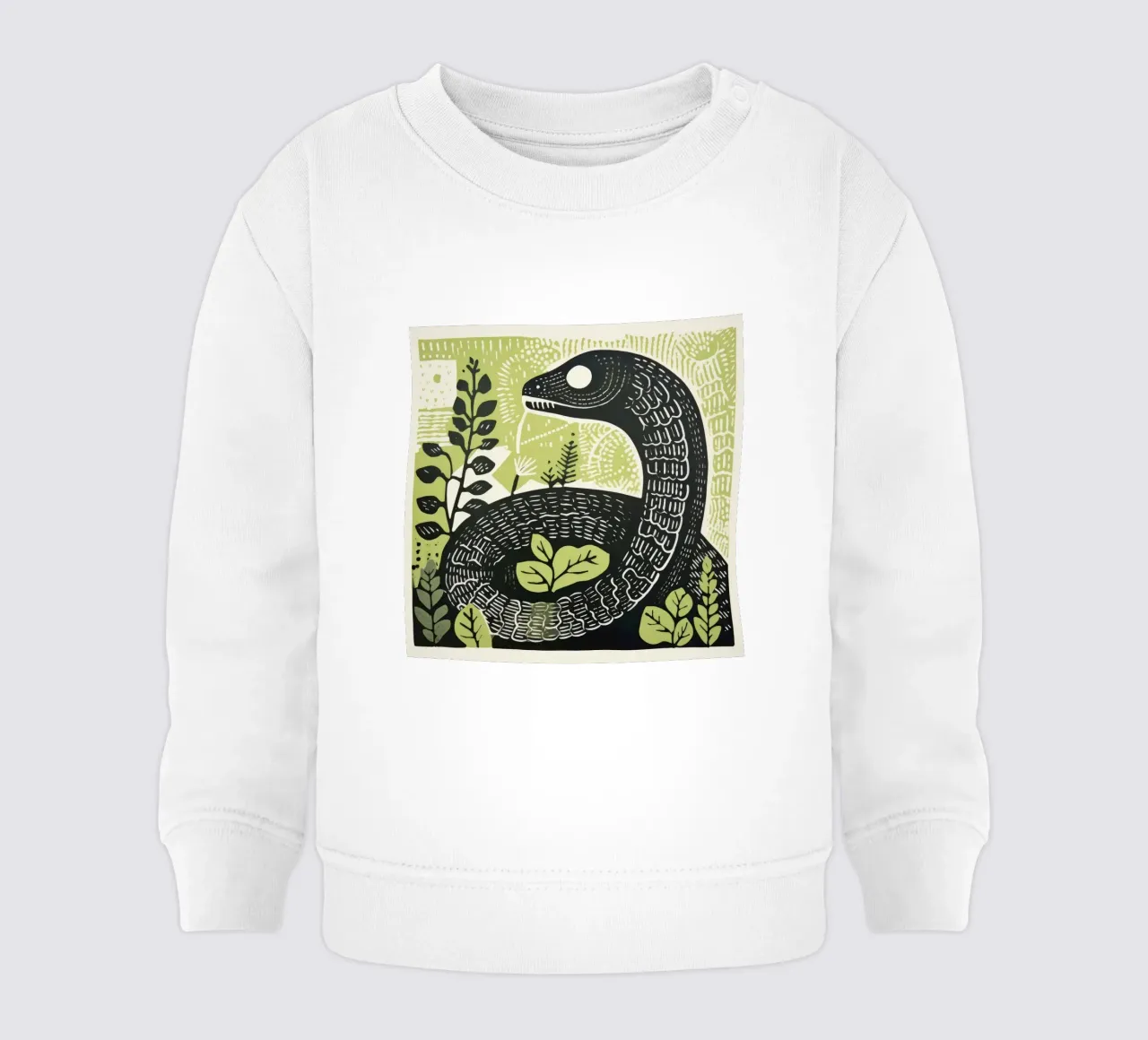 Serpente verde 3 felpa neonato da Minimal Animal Art
