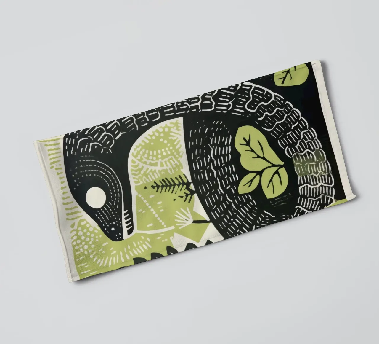 Serpente verde 3 asciugamano da bagno da Minimal Animal Art