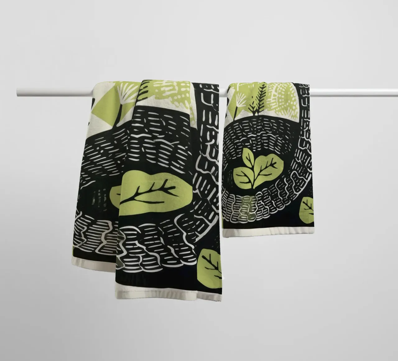 Serpente verde 3 asciugamano da bagno da Minimal Animal Art