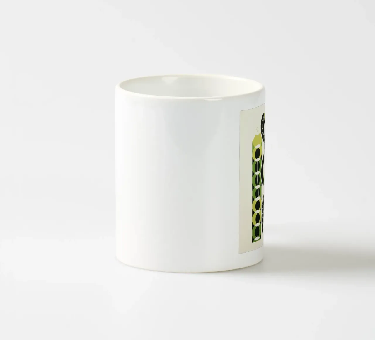 Serpente verde 4 tazza in ceramica da Minimal Animal Art