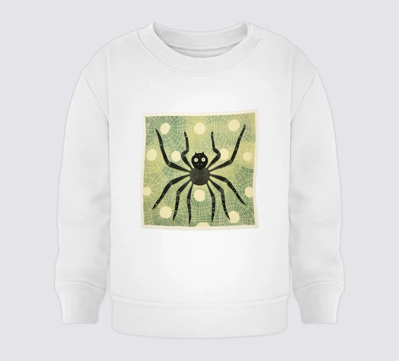 Ragno verde 1 felpa neonato da Minimal Animal Art