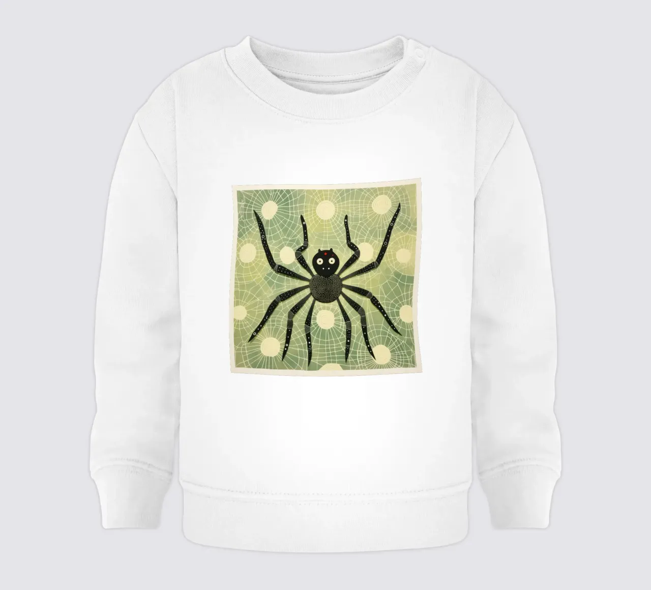Ragno verde 1 felpa neonato da Minimal Animal Art