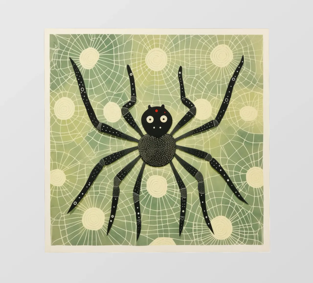 Ragno verde 1 telo in pvc da Minimal Animal Art