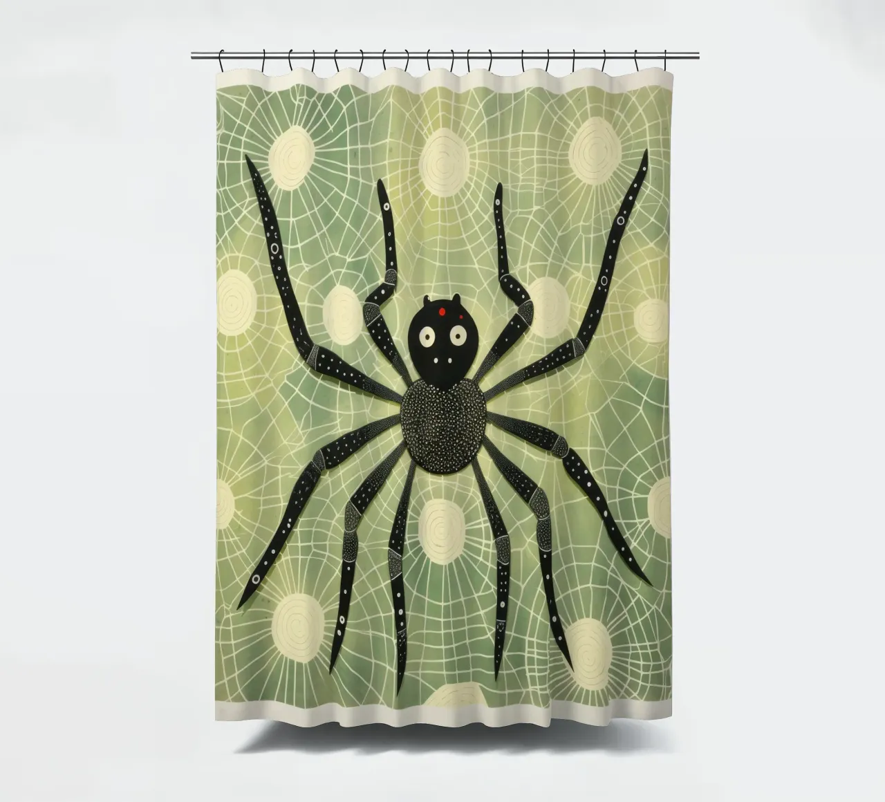 Ragno verde 1 tenda da doccia da Minimal Animal Art