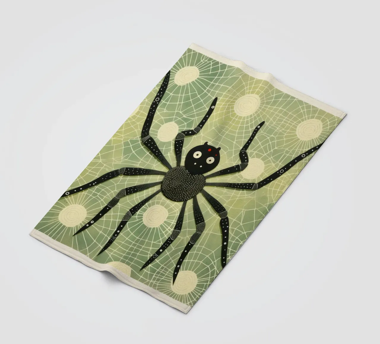Ragno verde 1 coperta in pile da Minimal Animal Art