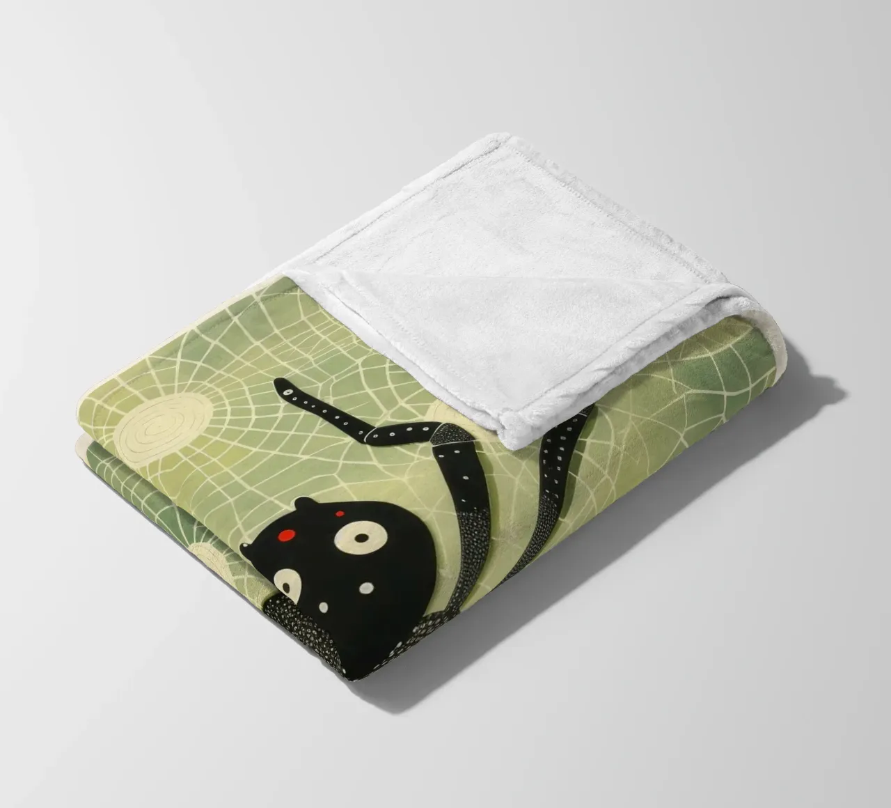 Ragno verde 1 coperta in pile da Minimal Animal Art