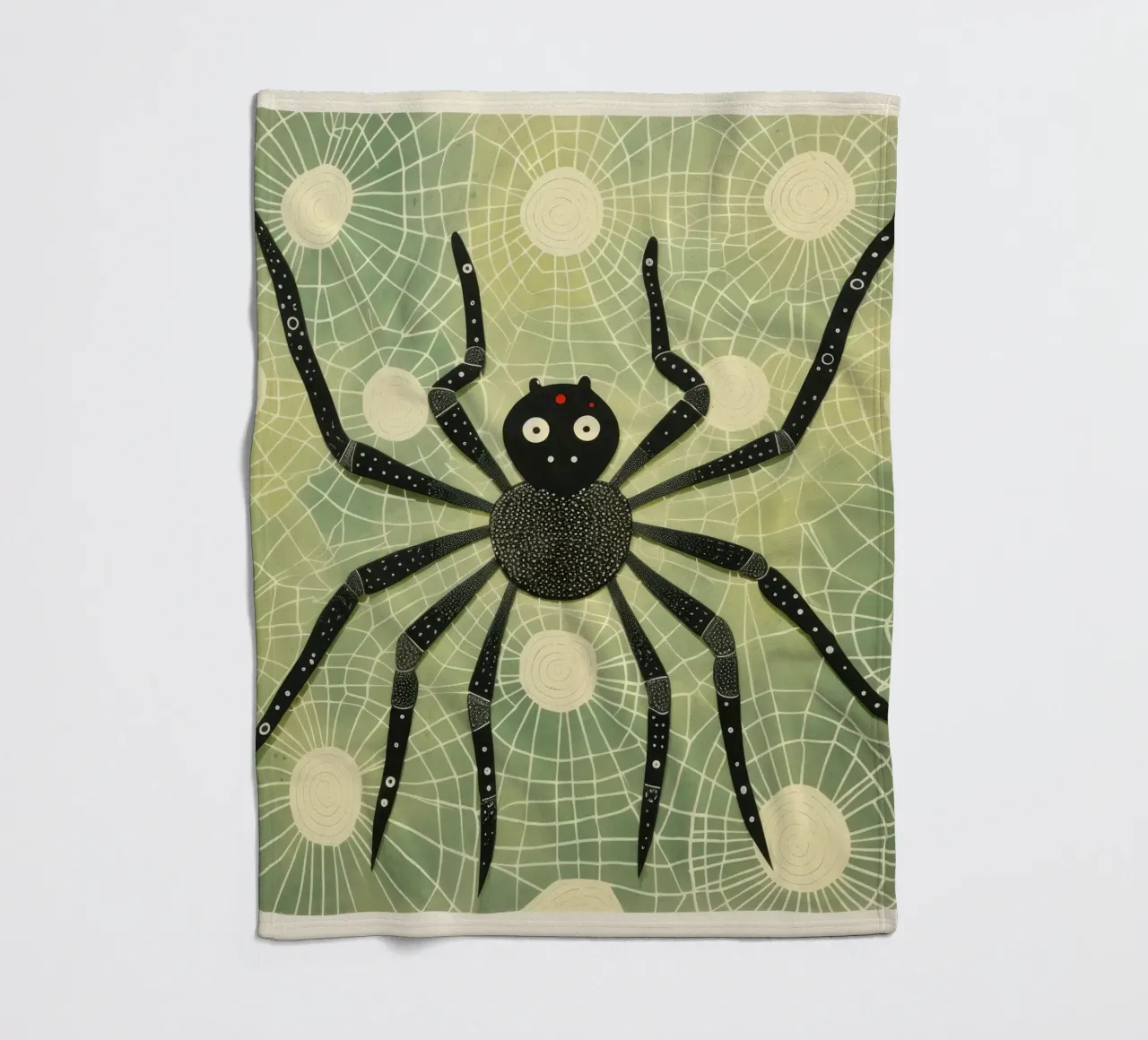 Ragno verde 1 coperta in pile da Minimal Animal Art