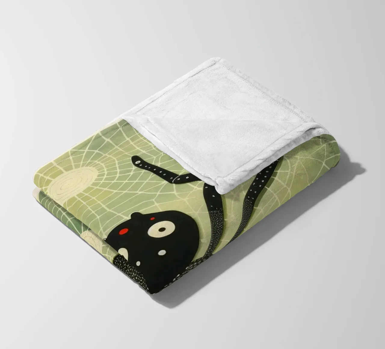 Ragno verde 1 coperta in pile da Minimal Animal Art