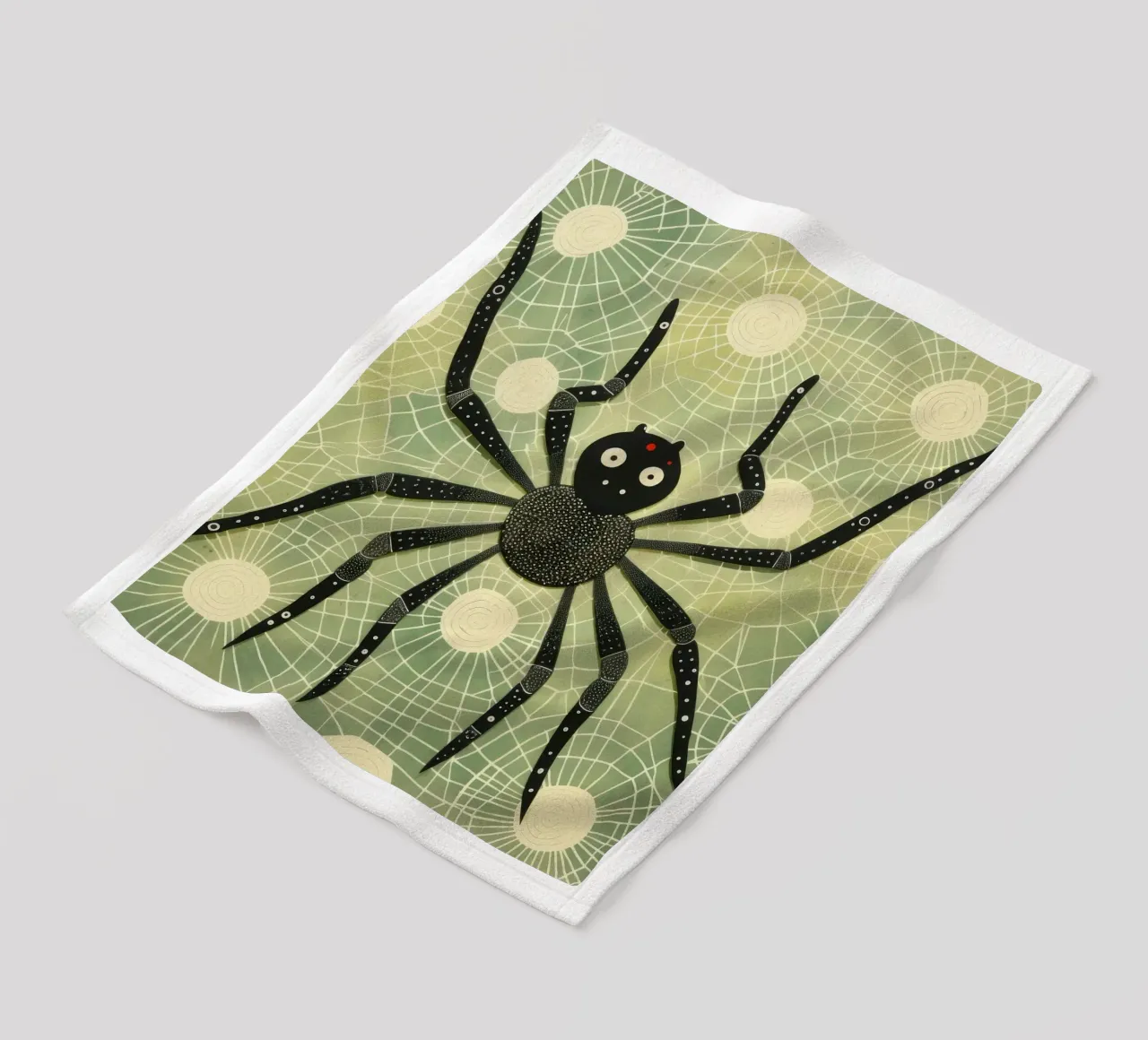 Ragno verde 1 coperta in pile da Minimal Animal Art
