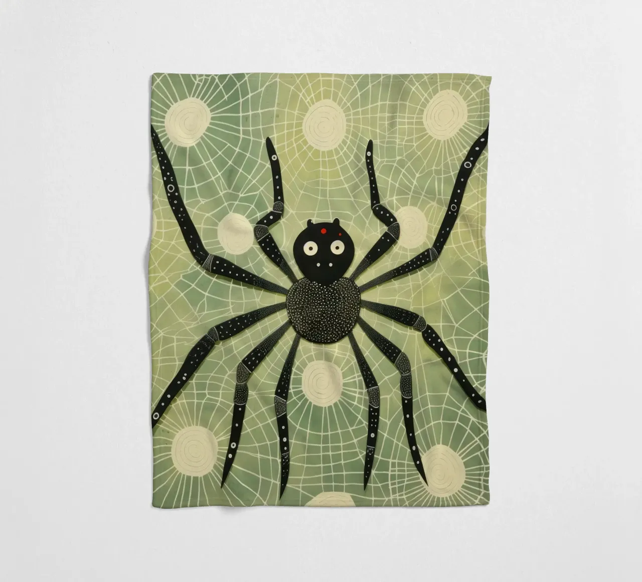 Ragno verde 1 coperta in pile da Minimal Animal Art
