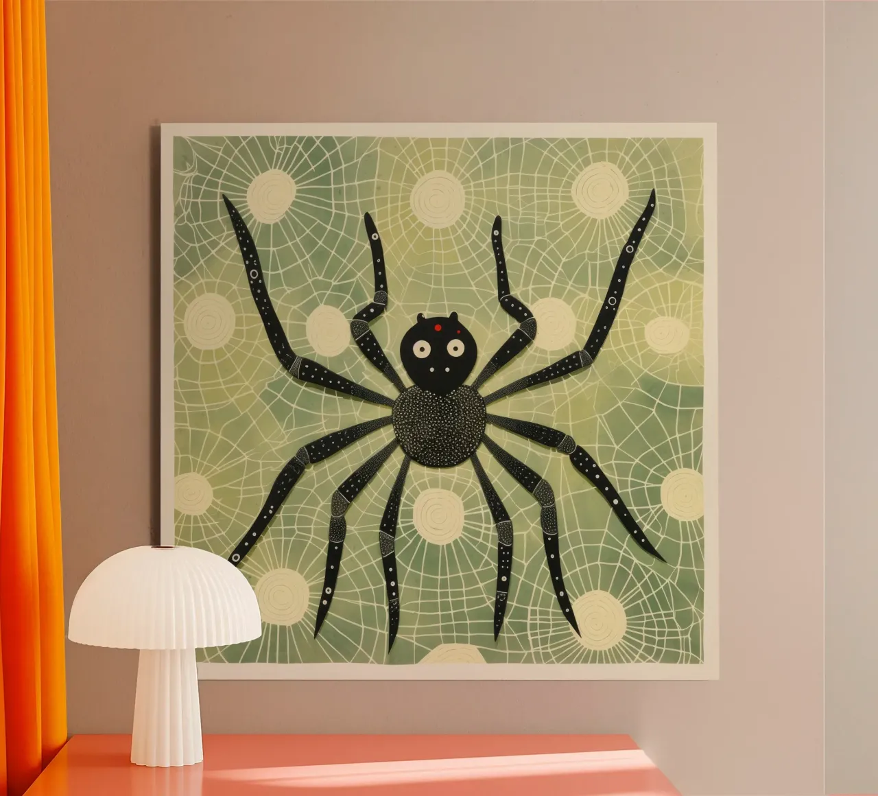 Ragno verde 1 alluminio dibond da Minimal Animal Art