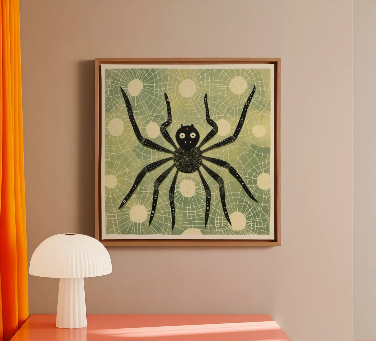 Green Spider 1 Leinwand von Minimal Animal Art