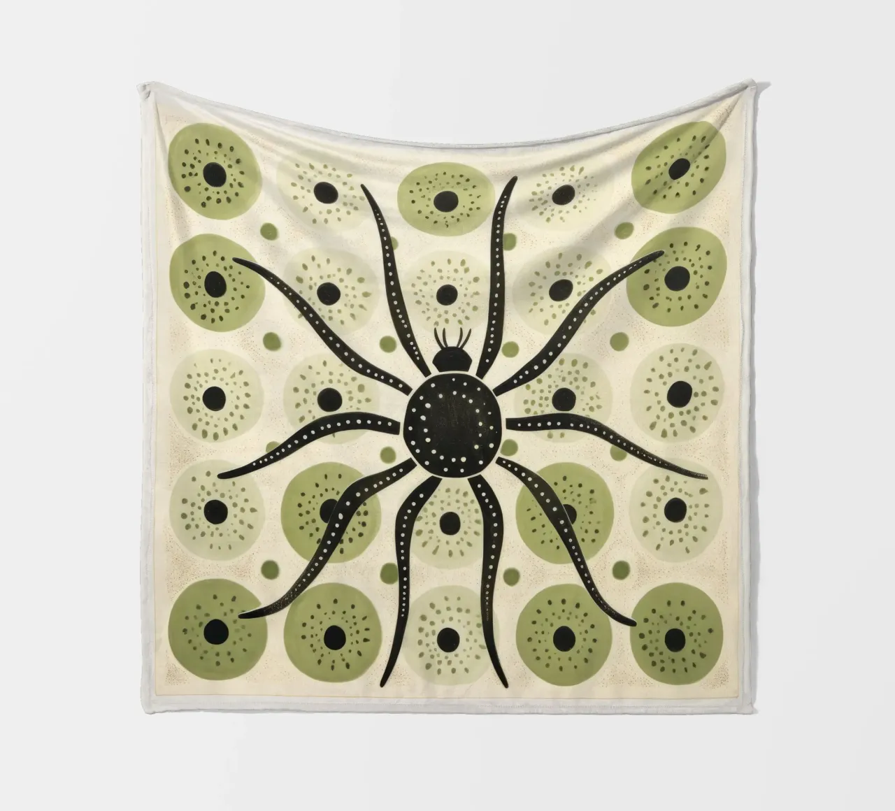 Ragno verde 2 coperta in pile da Minimal Animal Art