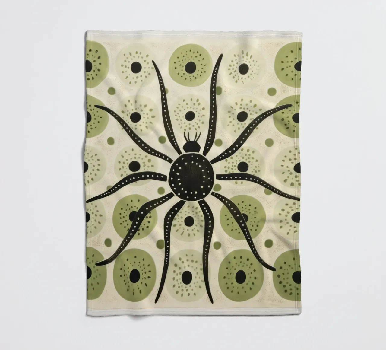Ragno verde 2 coperta in pile da Minimal Animal Art