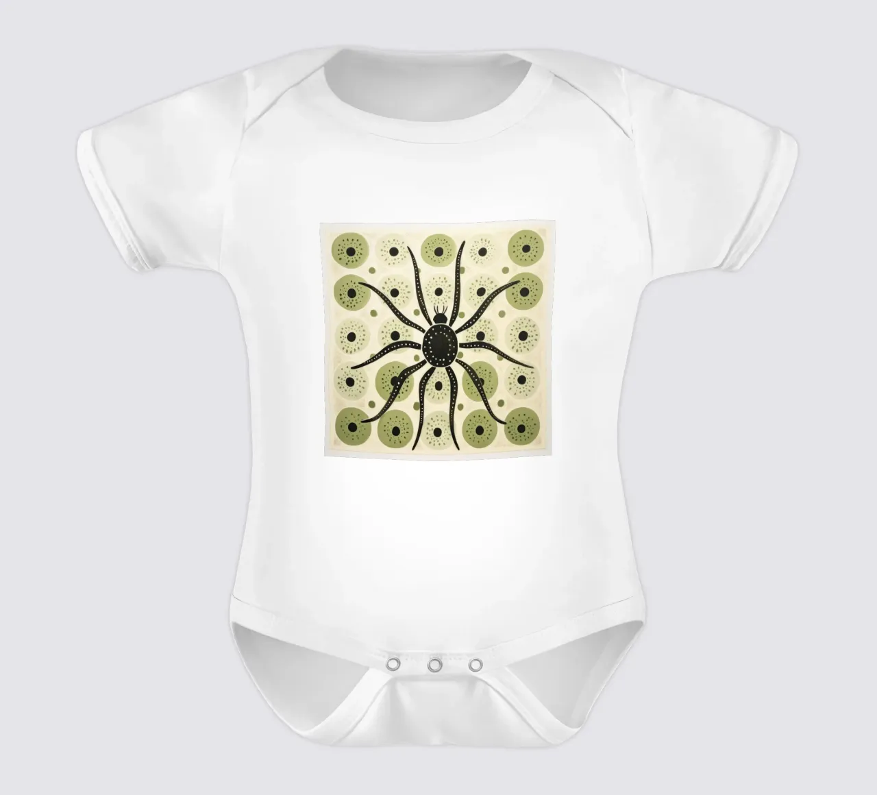 Ragno verde 2 body neonato maniche corte da Minimal Animal Art