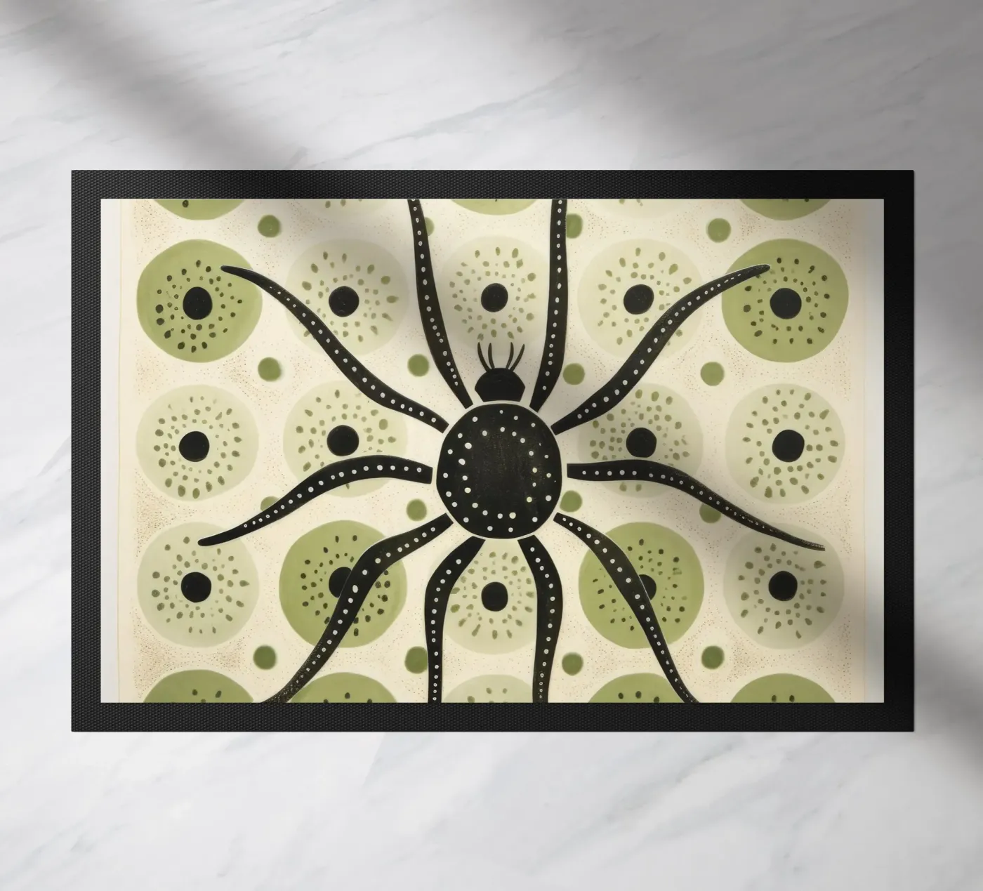 Groene spin deurmat van Minimal Animal Art
