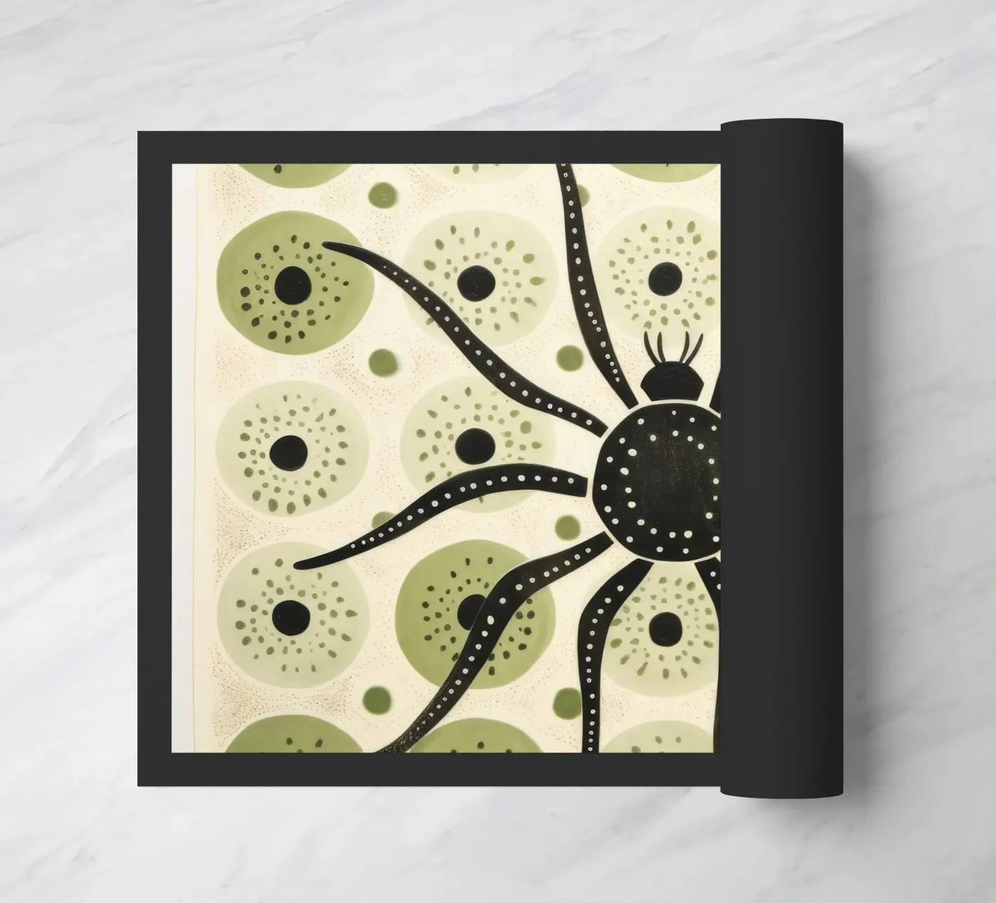 Groene spin deurmat van Minimal Animal Art