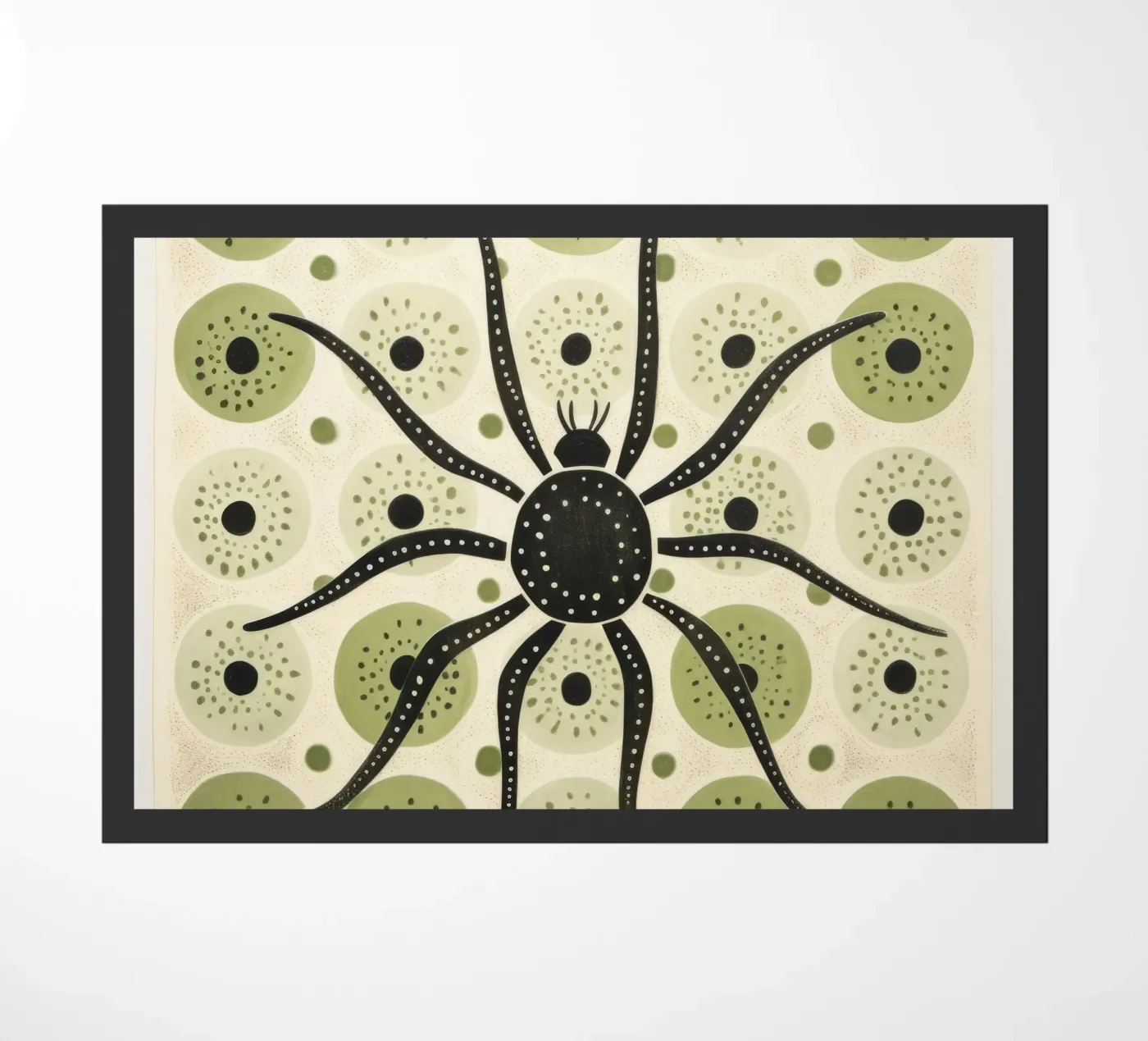 Groene spin deurmat van Minimal Animal Art