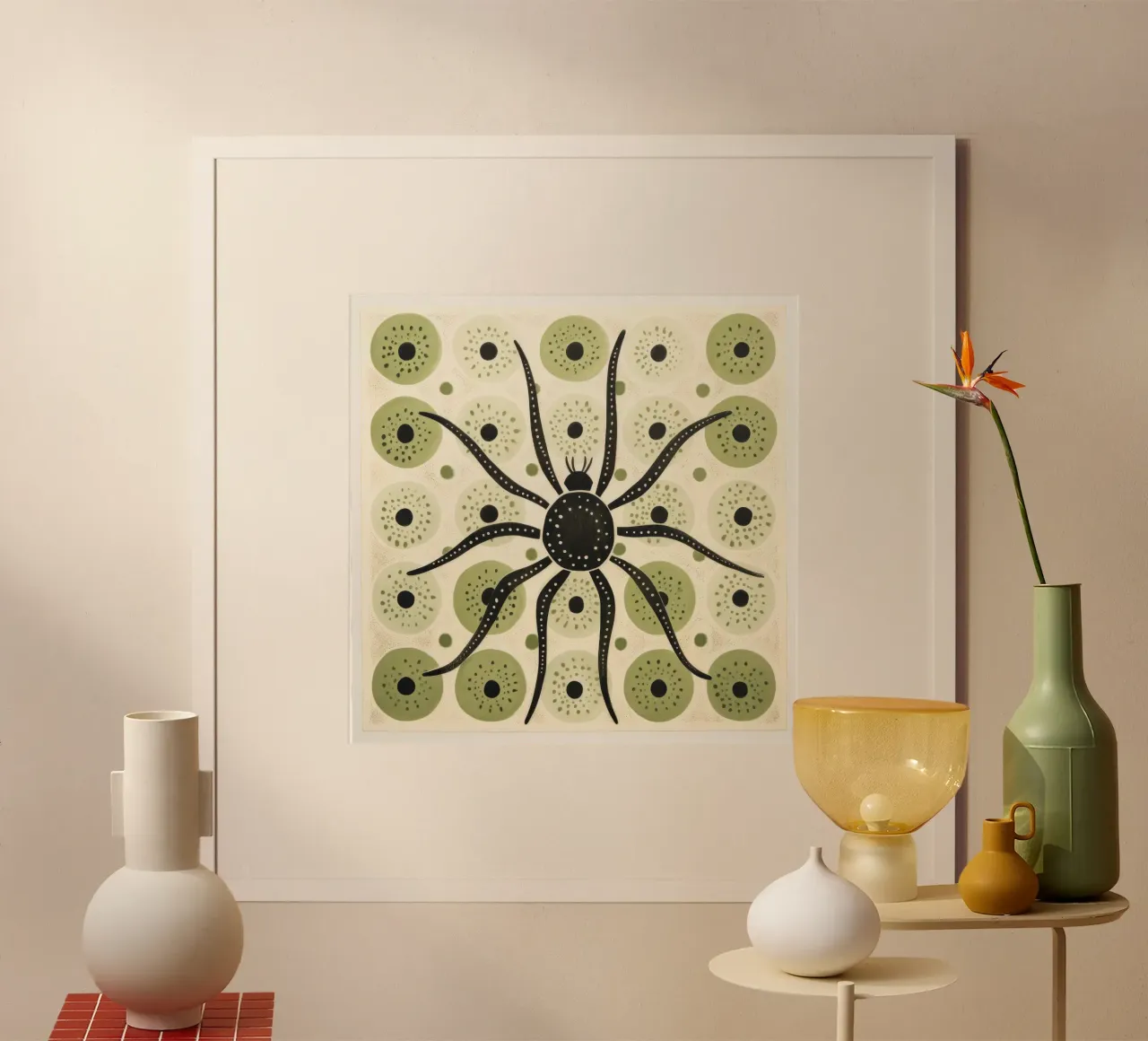 Ragno verde 2 carta hahnemühle da Minimal Animal Art