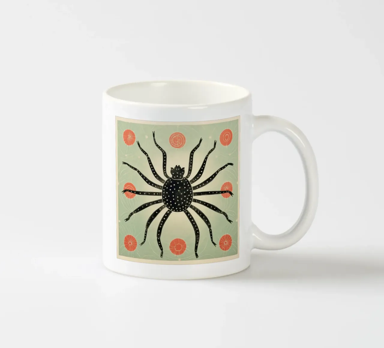 Ragno verde 3 tazza in ceramica da Minimal Animal Art