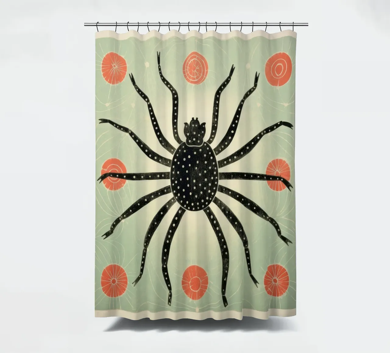 Ragno verde 3 tenda da doccia da Minimal Animal Art