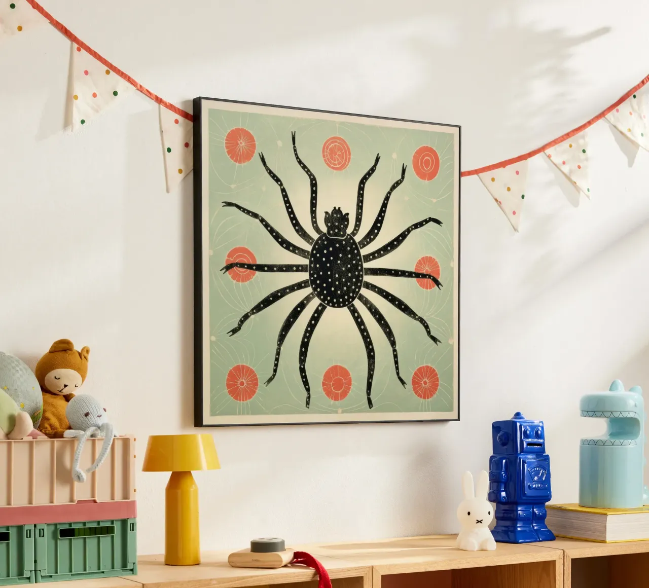 Ragno verde pannello forex da Minimal Animal Art