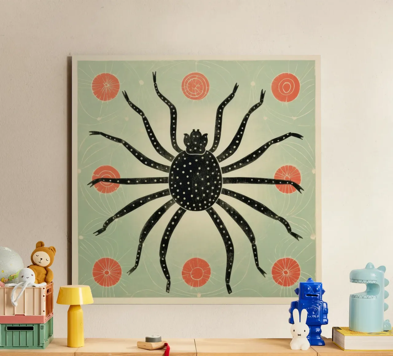 Ragno verde pannello forex da Minimal Animal Art