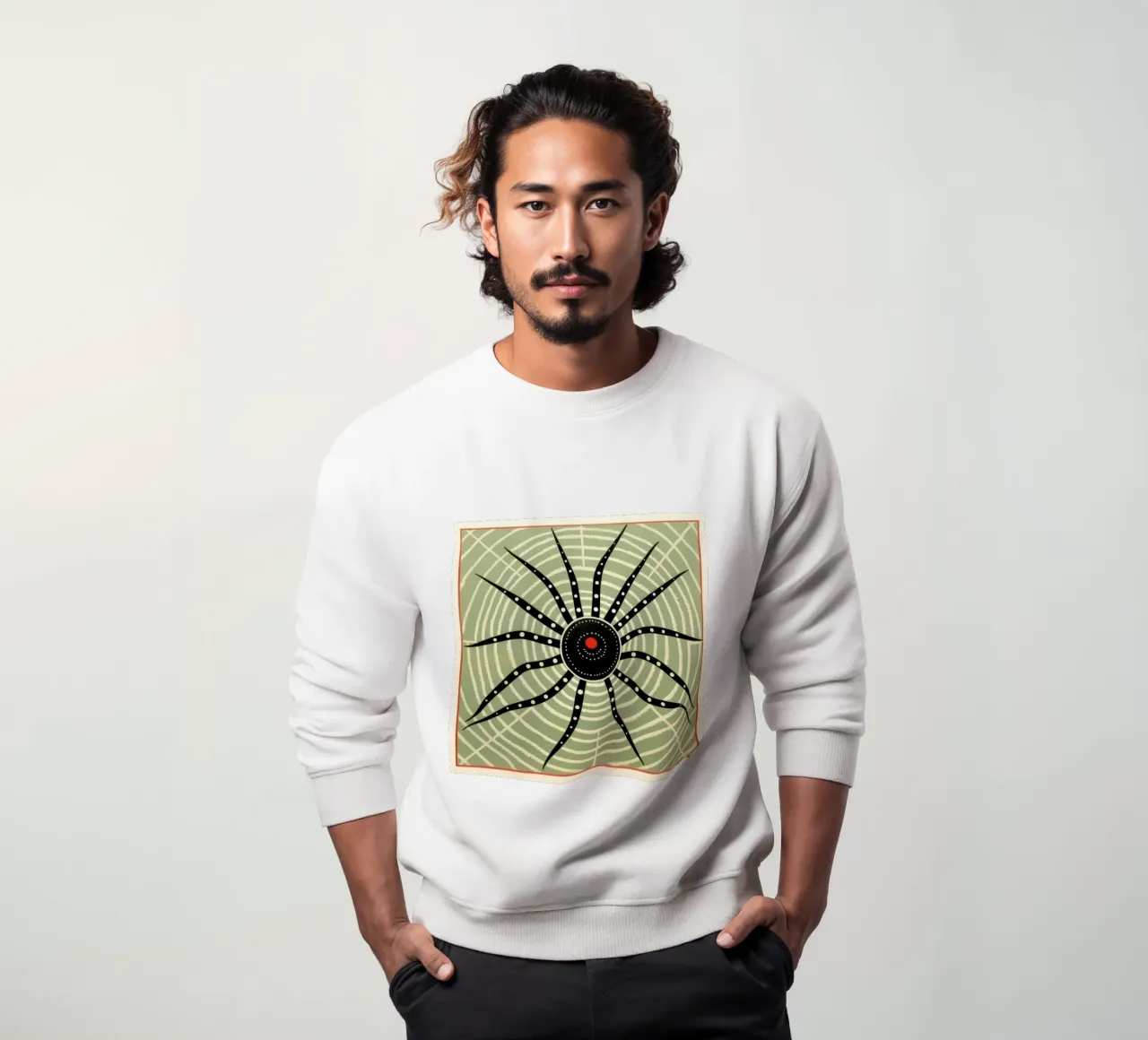 Green Spider sweatshirt by Minimal Animal Art