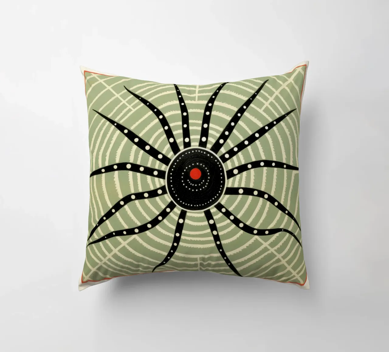 Ragno verde 4 cuscino da Minimal Animal Art