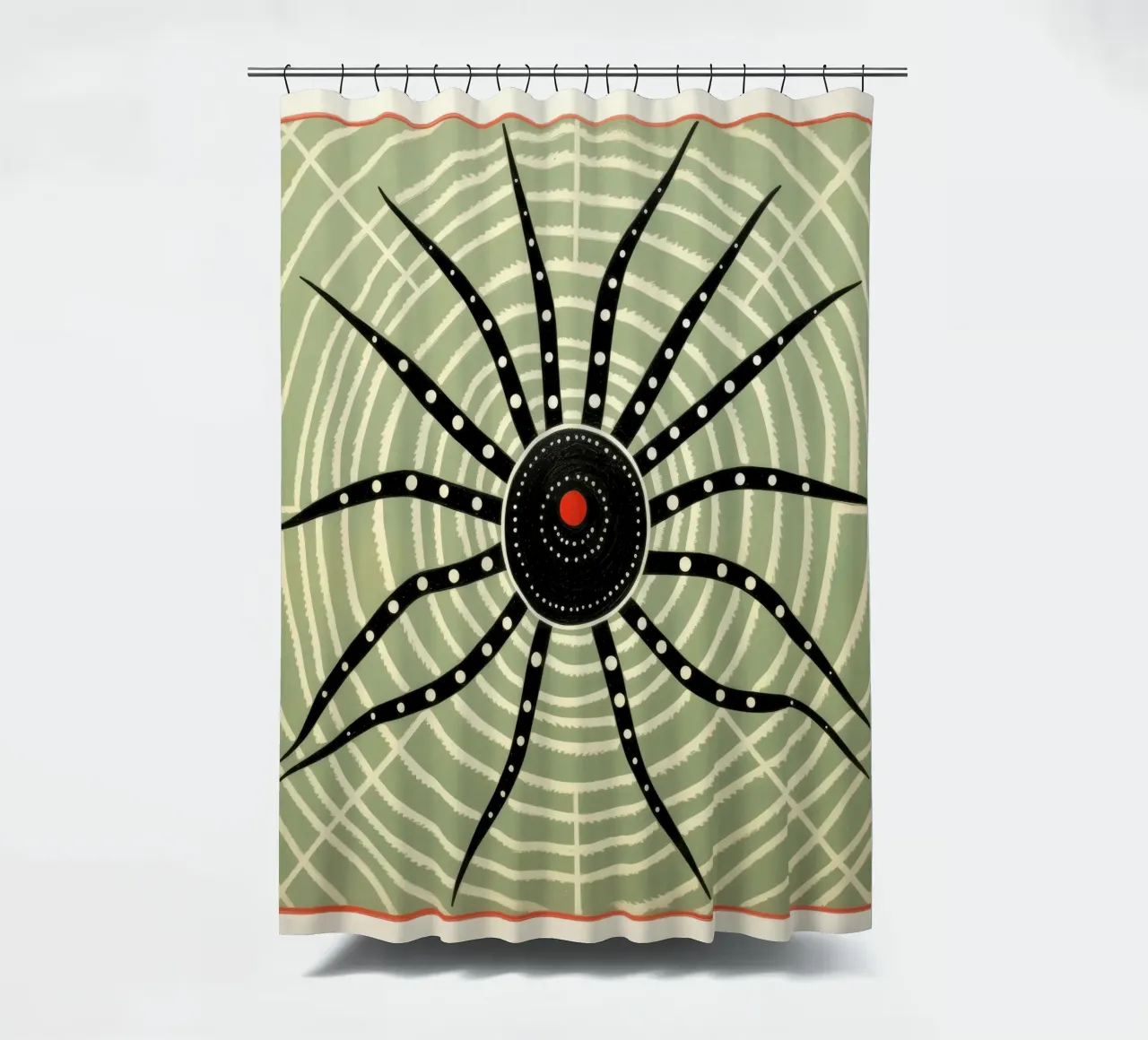 Ragno verde 4 tenda da doccia da Minimal Animal Art