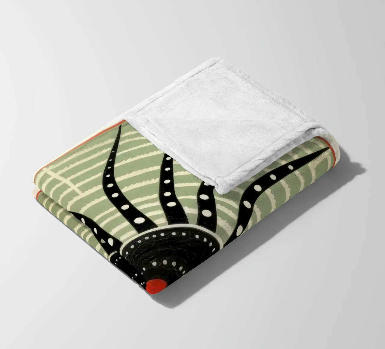 Ragno verde 4 coperta in pile da Minimal Animal Art