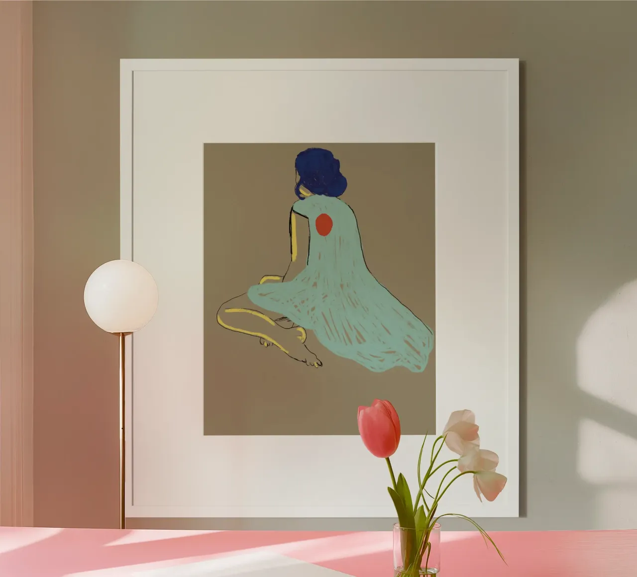 Figura dei posti a sedere poster con telaio in legno da tainah negreiros