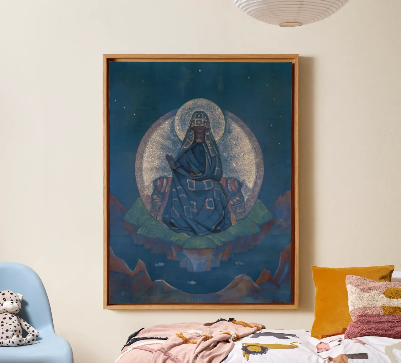 Nicholas Roerich - Mutter der Welt Leinwand mit Schattenfugenrahmen von Timeless Artworks