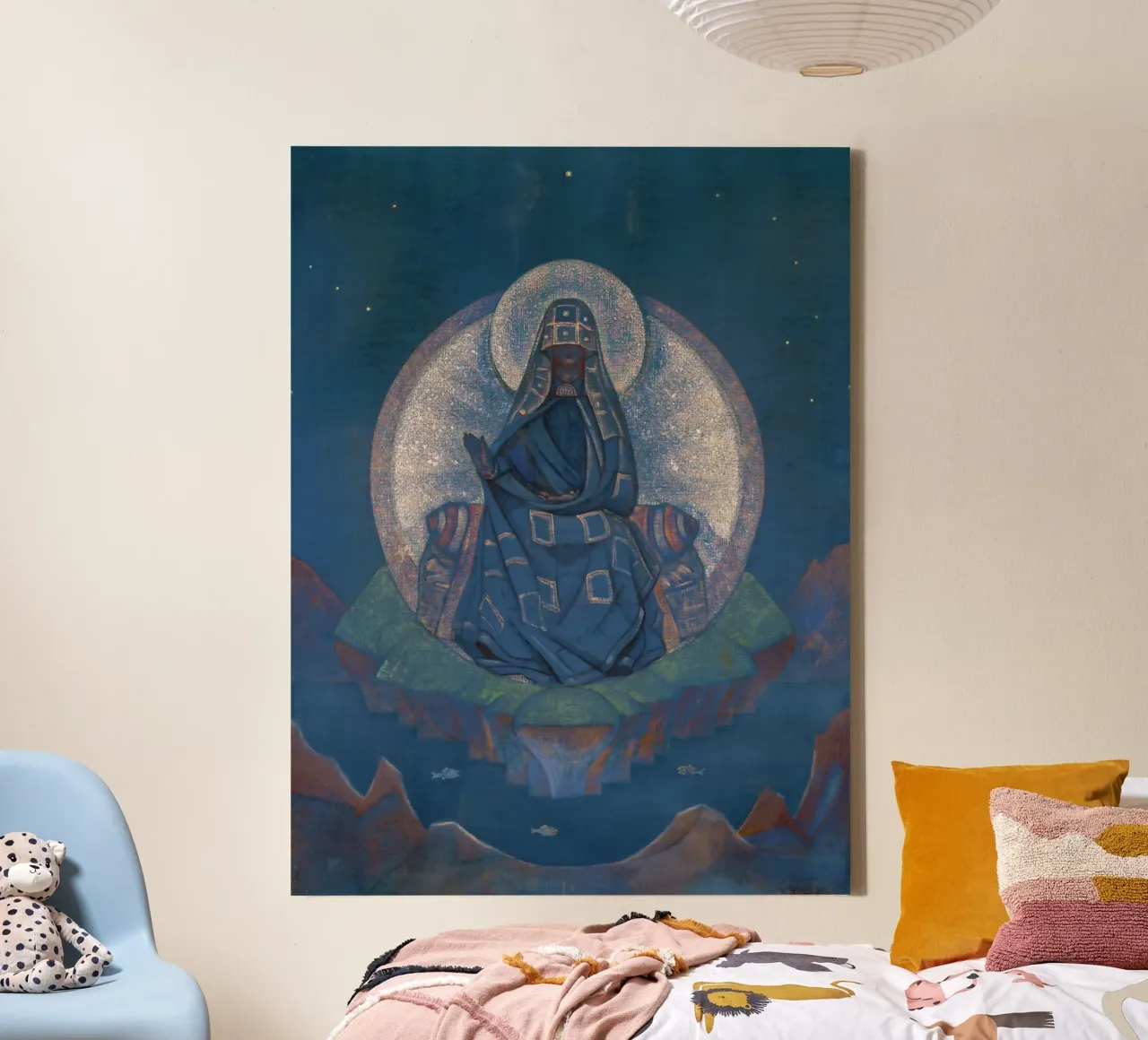 Nicholas Roerich - Mutter der Welt Leinwand mit Schattenfugenrahmen von Timeless Artworks